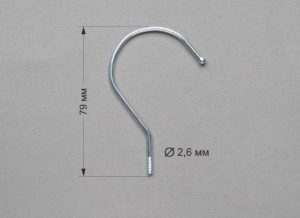 Крючок металлический KS-79х2.6 цвет серебро