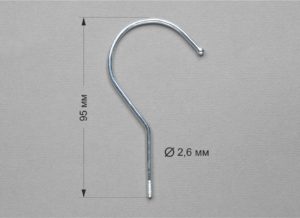 Крючок металлический KS-95х2.6 цвет серебро