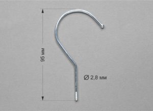 Крючок металлический KS-95х2.8 цвет серебро