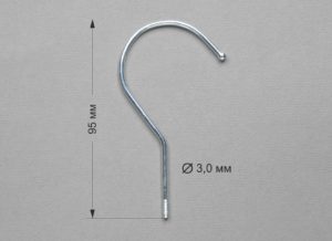 Крючок металлический KS-95х3.0 цвет серебро